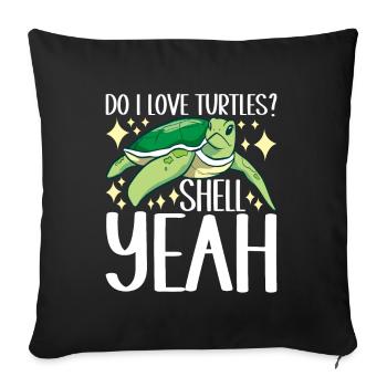 Turtle Turtle Aquatic turtle - Sofa pillowcase 17,3'' x 17,3'' (45 x 45 cm) - black - Front