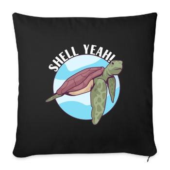 Turtle Turtle Aquatic turtle - Sofa pillowcase 17,3'' x 17,3'' (45 x 45 cm) - black - Front