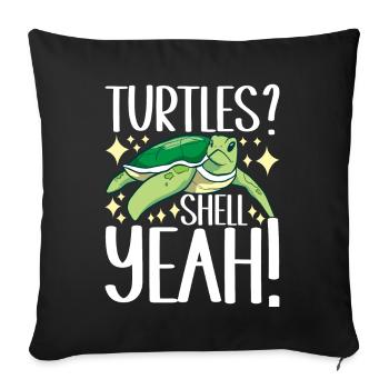 Turtle Turtle Aquatic turtle - Sofa pillowcase 17,3'' x 17,3'' (45 x 45 cm) - black - Front