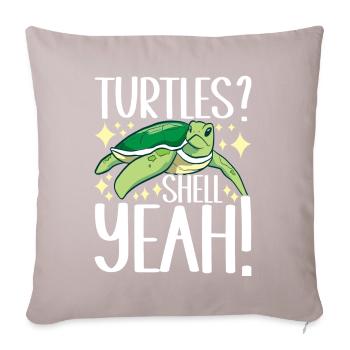Tortue Tortue aquatique - Housse de coussin décorative 45 x 45 cm - taupe clair - Devant