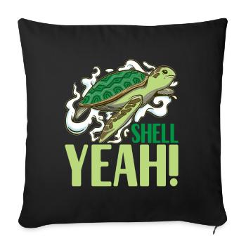 Tortue Tortue aquatique - Housse de coussin décorative 45 x 45 cm - noir - Devant