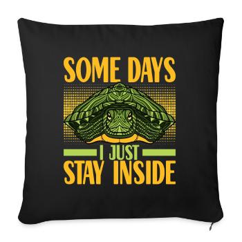Tortue Tortue aquatique - Housse de coussin décorative 45 x 45 cm - noir - Devant