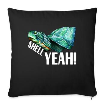 Turtle Turtle Aquatic turtle - Sofa pillowcase 17,3'' x 17,3'' (45 x 45 cm) - black - Front