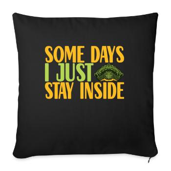 Tortue Tortue aquatique - Housse de coussin décorative 45 x 45 cm - noir - Devant