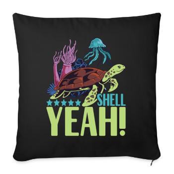 Turtle Turtle Aquatic turtle - Sofa pillowcase 17,3'' x 17,3'' (45 x 45 cm) - black - Front