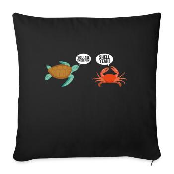 Turtle Turtle Aquatic turtle - Sofa pillowcase 17,3'' x 17,3'' (45 x 45 cm) - black - Front