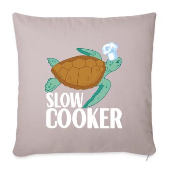 Tortue Tortue aquatique - Housse de coussin décorative 45 x 45 cm - taupe clair - Devant