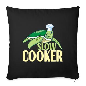 Turtle Turtle Aquatic turtle - Sofa pillowcase 17,3'' x 17,3'' (45 x 45 cm) - black - Front