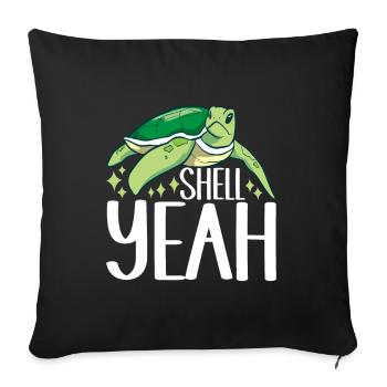 Turtle Turtle Aquatic turtle - Sofa pillowcase 17,3'' x 17,3'' (45 x 45 cm) - black - Front