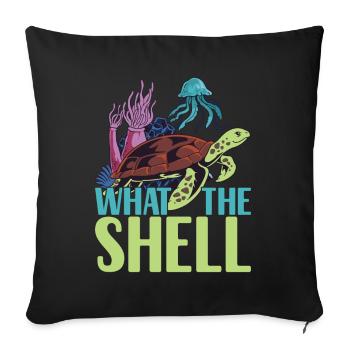 Turtle Turtle Aquatic turtle - Sofa pillowcase 17,3'' x 17,3'' (45 x 45 cm) - black - Front