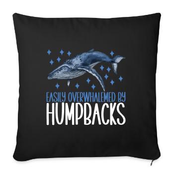 Whale Watchers - Sofa pillowcase 17,3'' x 17,3'' (45 x 45 cm) - black - Front