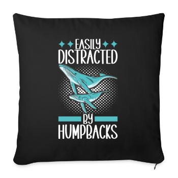 Whale Watchers - Sofa pillowcase 17,3'' x 17,3'' (45 x 45 cm) - black - Front