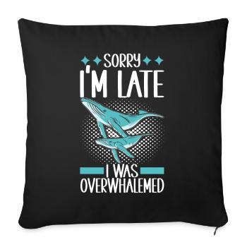 Whale Watchers - Sofa pillowcase 17,3'' x 17,3'' (45 x 45 cm) - black - Front