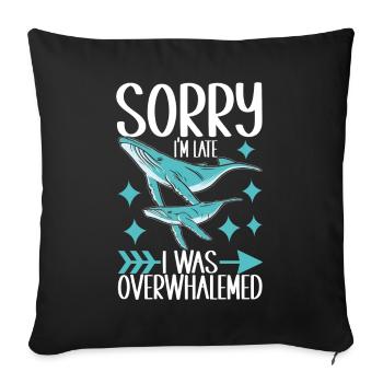 Whale Watchers - Sofa pillowcase 17,3'' x 17,3'' (45 x 45 cm) - black - Front