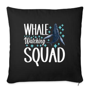 Whale Watchers - Sofa pillowcase 17,3'' x 17,3'' (45 x 45 cm) - black - Front