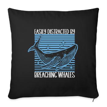Whale Watchers - Sofa pillowcase 17,3'' x 17,3'' (45 x 45 cm) - black - Front