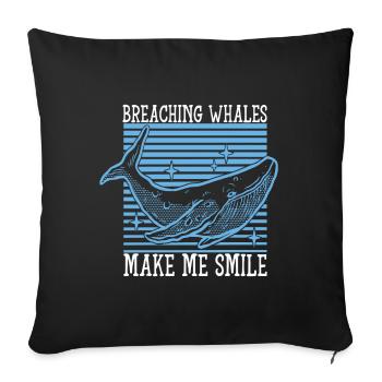 Whale Watchers - Sofa pillowcase 17,3'' x 17,3'' (45 x 45 cm) - black - Front