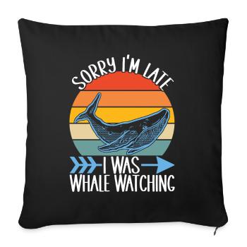 Whale Watchers - Sofa pillowcase 17,3'' x 17,3'' (45 x 45 cm) - black - Front