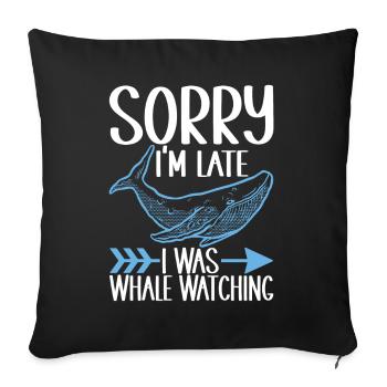 Whale Watchers - Sofa pillowcase 17,3'' x 17,3'' (45 x 45 cm) - black - Front