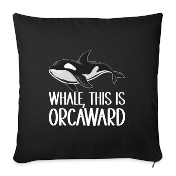 Whale Watchers - Sofa pillowcase 17,3'' x 17,3'' (45 x 45 cm) - black - Front
