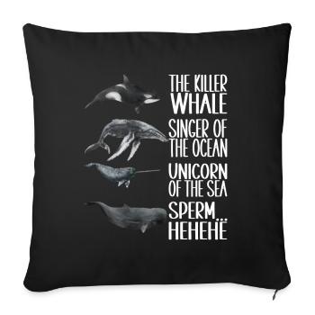 Whale Watchers - Sofa pillowcase 17,3'' x 17,3'' (45 x 45 cm) - black - Front