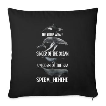 Whale Watchers - Sofa pillowcase 17,3'' x 17,3'' (45 x 45 cm) - black - Front