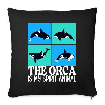 Whale Whale Watching Orca - Sofa pillowcase 17,3'' x 17,3'' (45 x 45 cm) - black - Front