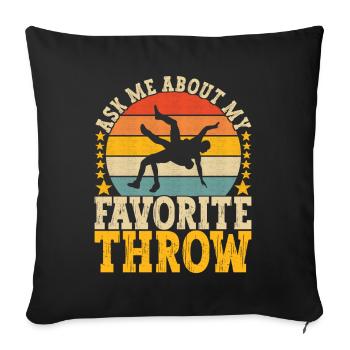Wrestling Wrestling Wrestlers - Sofa pillowcase 17,3'' x 17,3'' (45 x 45 cm) - black - Front