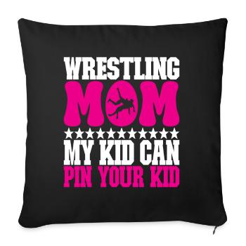 Lutte Maman Lutteuse - Housse de coussin décorative 45 x 45 cm - noir - Devant