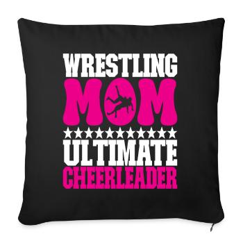 Lutte Maman Lutteuse - Housse de coussin décorative 45 x 45 cm - noir - Devant
