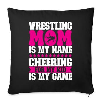 Lutte Maman Lutteuse - Housse de coussin décorative 45 x 45 cm - noir - Devant