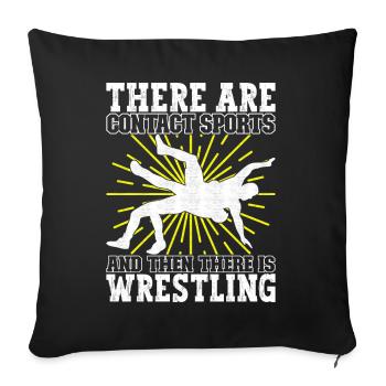 Wrestling Wrestling Wrestlers - Sofa pillowcase 17,3'' x 17,3'' (45 x 45 cm) - black - Front