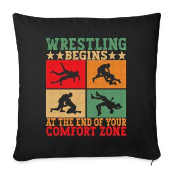 Wrestling Ringen Ringer - Sofakissenbezug 45 x 45 cm - Schwarz - Vorne