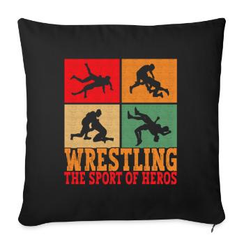 Wrestling Ringen Ringer - Sofakissenbezug 45 x 45 cm - Schwarz - Vorne