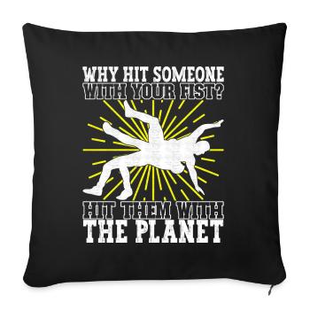 Wrestling Wrestling Wrestlers - Sofa pillowcase 17,3'' x 17,3'' (45 x 45 cm) - black - Front