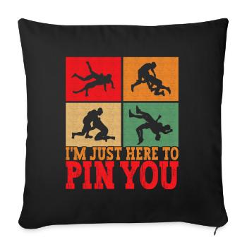 Lutte Lutteurs Lutteurs - Housse de coussin décorative 45 x 45 cm - noir - Devant