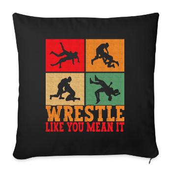Lutte Lutteurs Lutteurs - Housse de coussin décorative 45 x 45 cm - noir - Devant