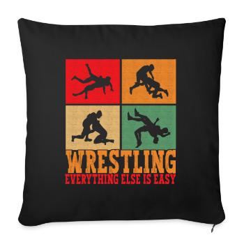 Wrestling Ringen Ringer - Sofakissenbezug 45 x 45 cm - Schwarz - Vorne