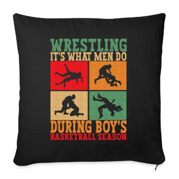 Wrestling Wrestling Wrestlers - Sofa pillowcase 17,3'' x 17,3'' (45 x 45 cm) - black - Front