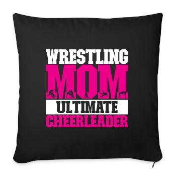 Lutte Maman Lutteuse - Housse de coussin décorative 45 x 45 cm - noir - Devant
