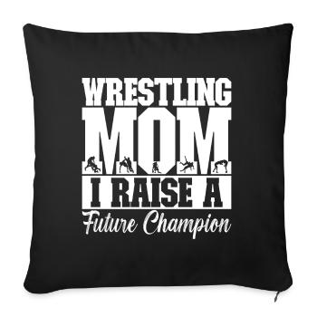 Lutte Maman Lutteuse - Housse de coussin décorative 45 x 45 cm - noir - Devant