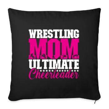 Lutte Maman Lutteuse - Housse de coussin décorative 45 x 45 cm - noir - Devant