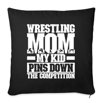 Lutte Maman Lutteuse - Housse de coussin décorative 45 x 45 cm - noir - Devant