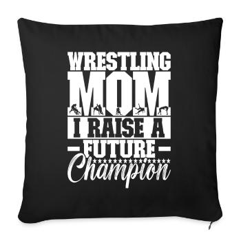 Lutte Maman Lutteuse - Housse de coussin décorative 45 x 45 cm - noir - Devant