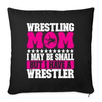 Lutte Maman Lutteuse - Housse de coussin décorative 45 x 45 cm - noir - Devant