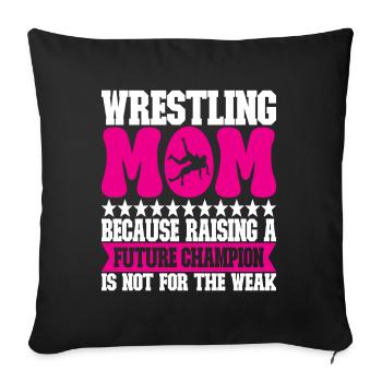 Lutte Maman Lutteuse - Housse de coussin décorative 45 x 45 cm - noir - Devant