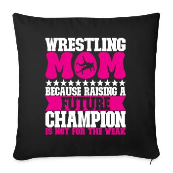 Lutte Maman Lutteuse - Housse de coussin décorative 45 x 45 cm - noir - Devant