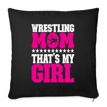 Lutte Maman Lutteuse - Housse de coussin décorative 45 x 45 cm - noir - Devant
