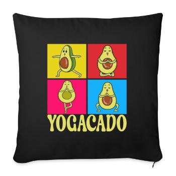 Yoga Avocado - Sofa pillowcase 17,3'' x 17,3'' (45 x 45 cm) - black - Front