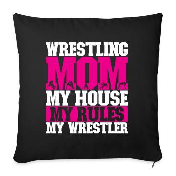 Lutte Maman Lutteuse - Housse de coussin décorative 45 x 45 cm - noir - Devant